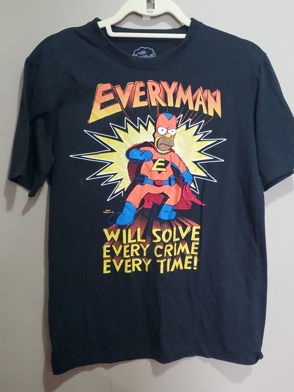 Everyman Graphic Tee - Black with Multicolor Print Size Small